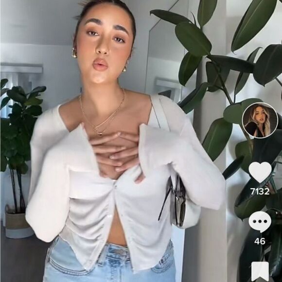 ZARA BUTTONED RUCHED JACKET - Picture 1 of 8